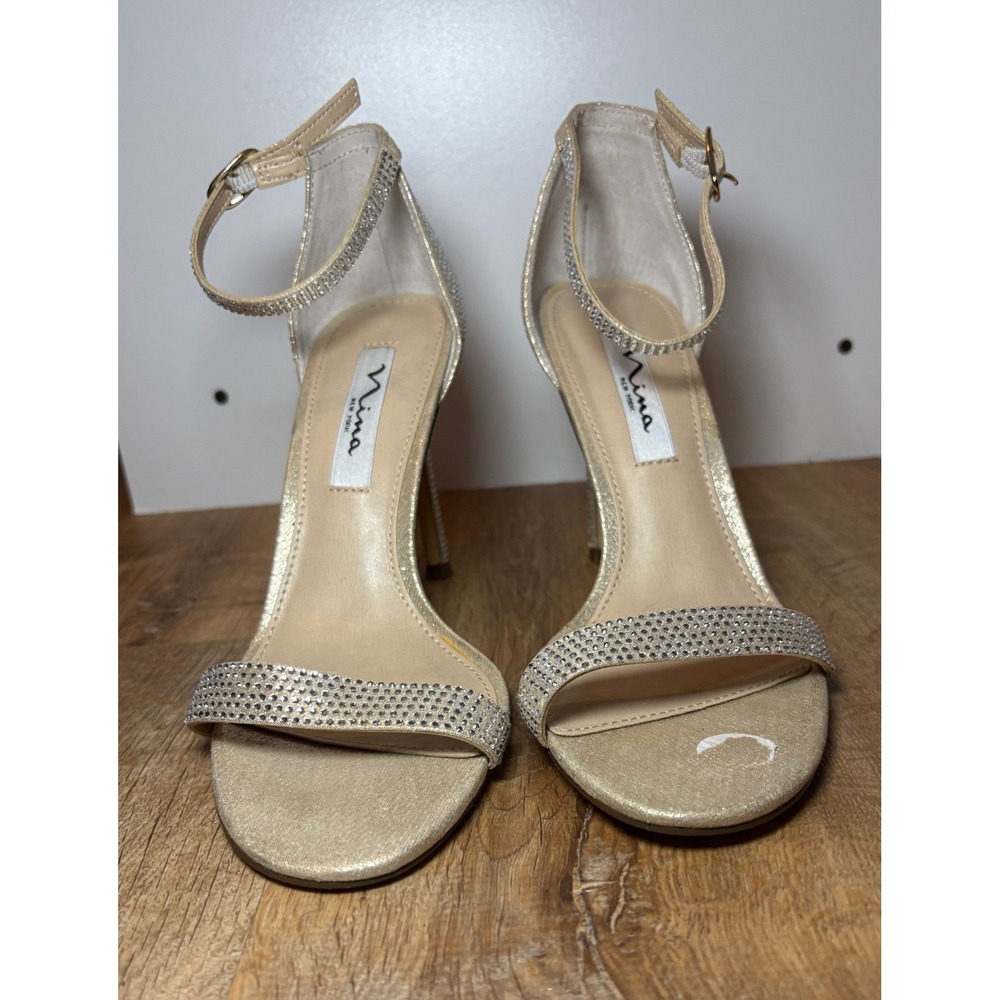 NINA Women's Dayzee Shimmer High Heel‎ Sandals Ankle Strap US 8 M NEW
